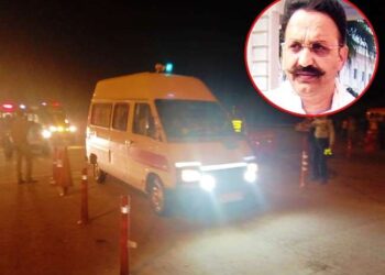 कड़ी सुरक्षा में बांदा जेल पहुंचे BSP विधायक मुख्तार अंसारी