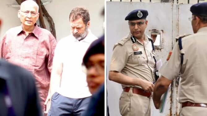 राहुल गाँधी के घर पहुंची दिल्ली पुलिस, भड़के कांग्रेसी नेता