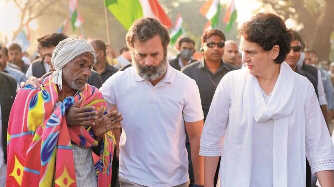 راہل گاندھی کی بھارت جوڑویاترا کھنڈوا ضلع تک پہنچ گئی ، پرینکا گاندھی بھی شامل